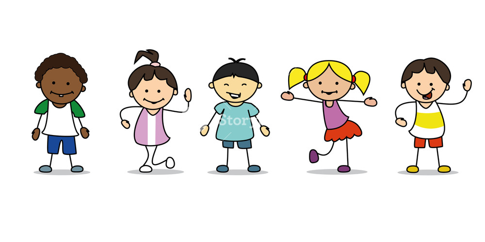 1000x500 Happy Kids Illustration Playing And Dancing Children, Vector