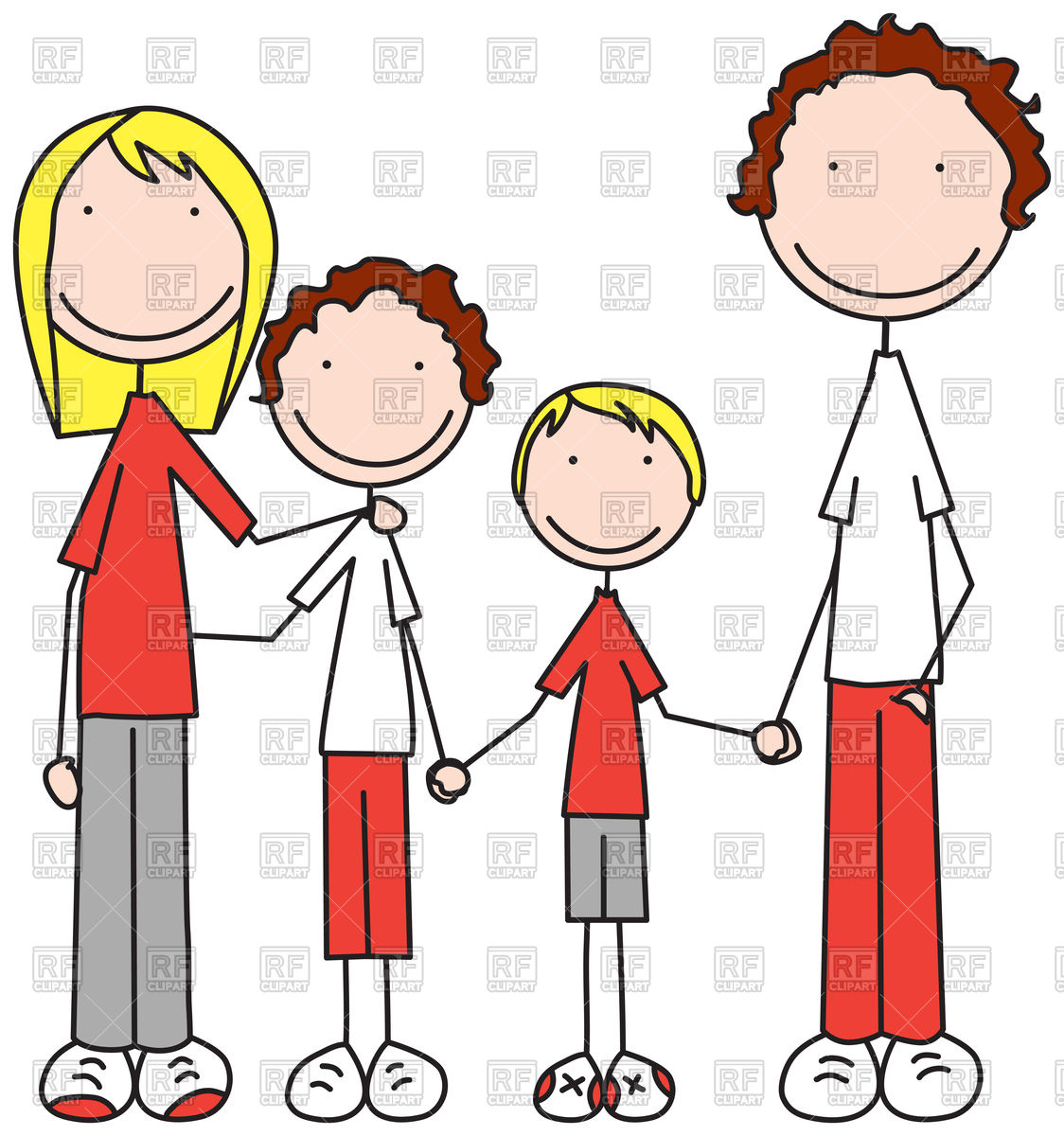 1124x1200 Cartoon Family With Parents And Children Vector Image Of People