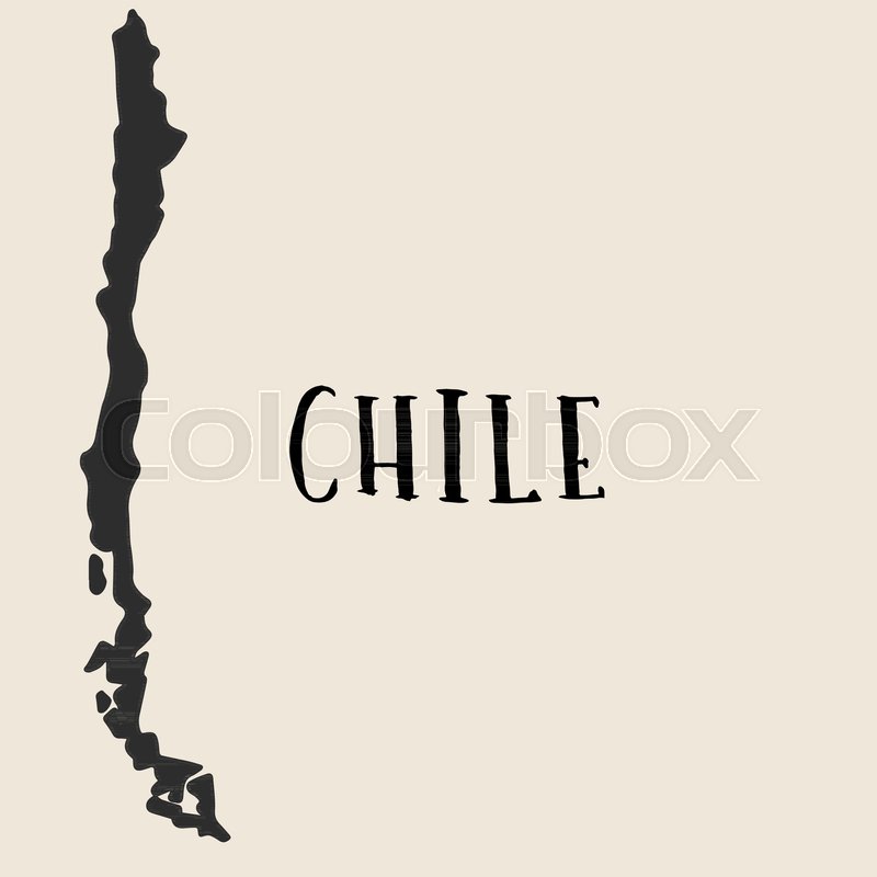 800x800 Doodle Freehand Map Sketch Of Chile Stock Vector Colourbox
