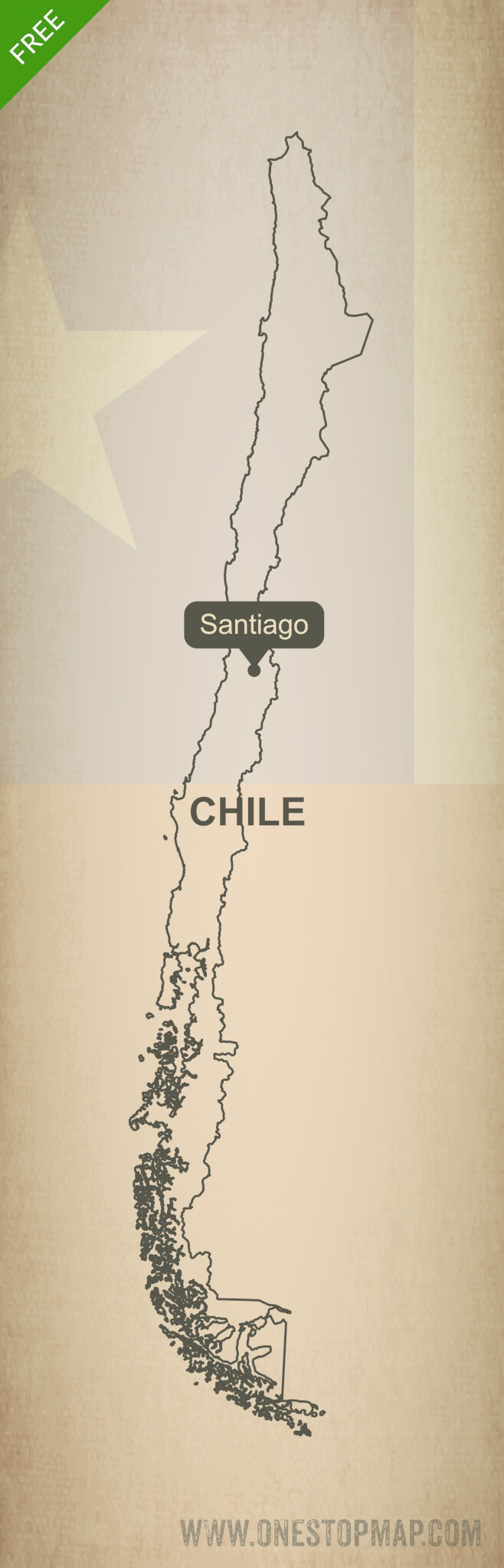 658x2048 Free Vector Map Of Chile Outline One Stop Map