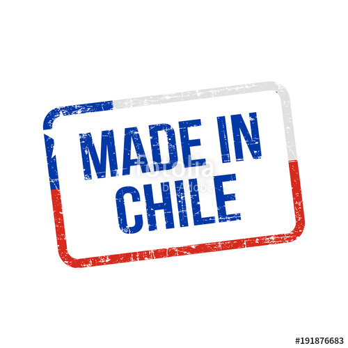 500x500 Made In Chile Vector Flag Illustration Design Stamp Label Stock