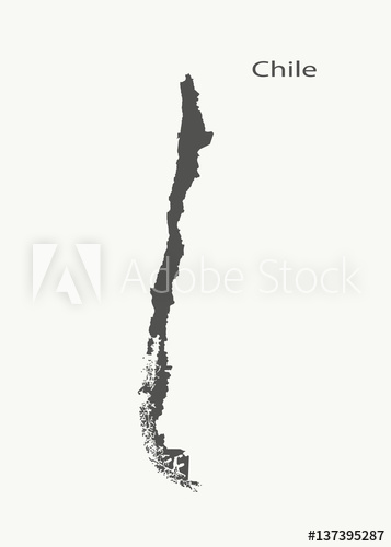 357x500 Outline Map Of Chile Vector Illustration