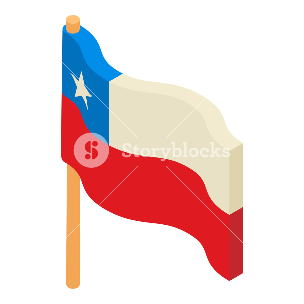 1000x1000 Chile Flag Icon Isometric Illustration Of Chile Flag Vector Icon