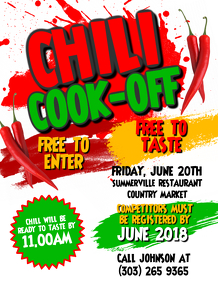 218x282 Chili Cook Off Contest Template Customizable Design