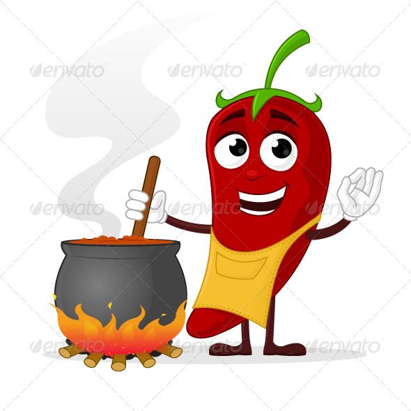 590x590 Red Pepper Character Cooking Chili Sauce Vector Layered