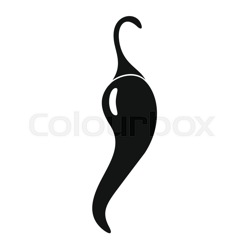 800x800 Chili Pepper Black Simple Silhouette Stock Vector Colourbox