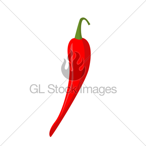 500x500 Red Chili Pepper Vector Gl Stock Images