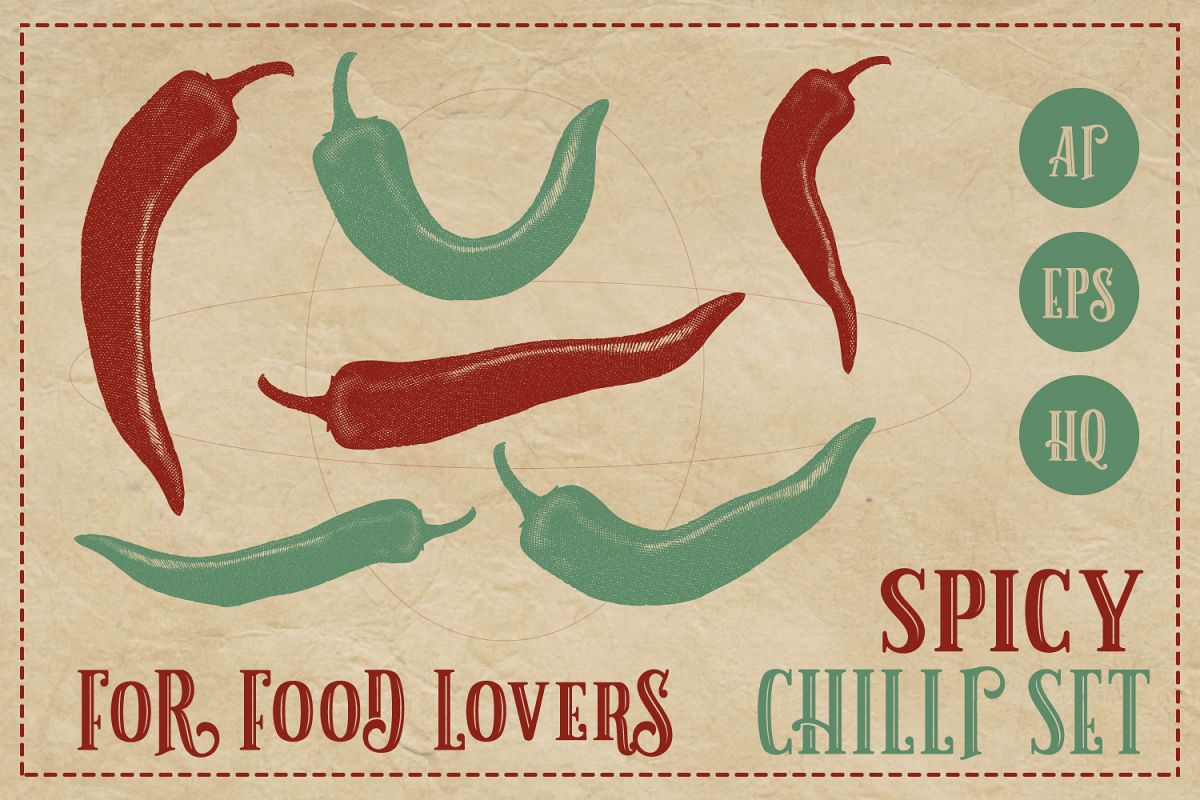 1200x800 Vintage Chili Vector
