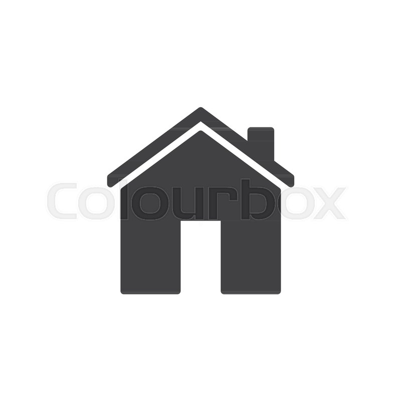 800x800 House With Chimney Vector Icon Filled Stock Vector Colourbox