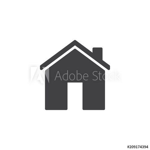 500x500 House With Chimney Vector Icon Filled Flat Sign For Mobile
