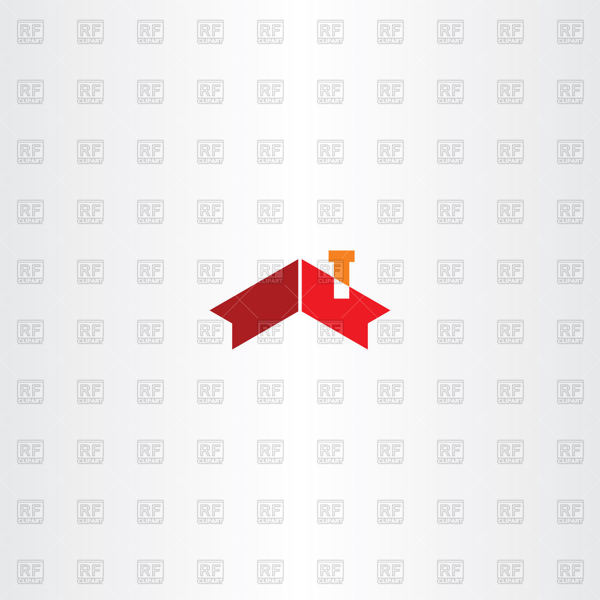1200x1200 Icon Of Red House Roof With Chimney Vector Image Of Icons