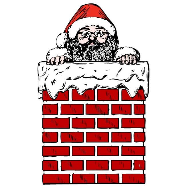 660x660 Santa Claus In A Chimney Vector