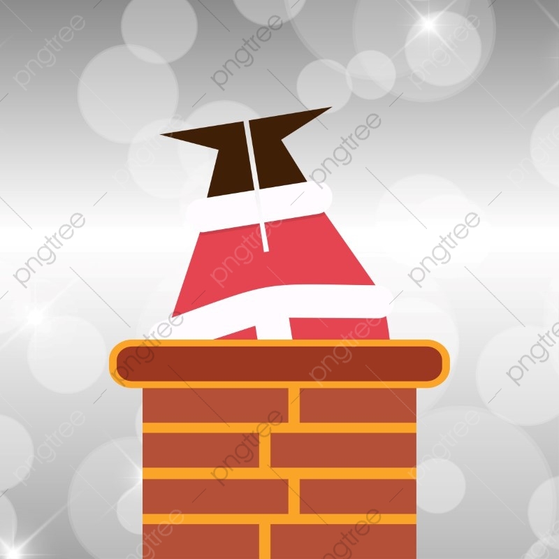 800x800 Santa Claus Goes Down Chimney Vector, Christmas, Card, Blue Png