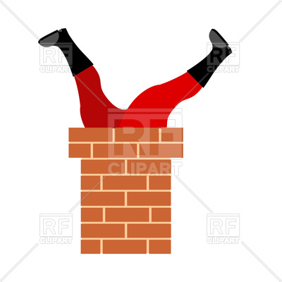 400x400 Santa Claus Stuck In Chimney Vector Image Of Holiday Popaukropa