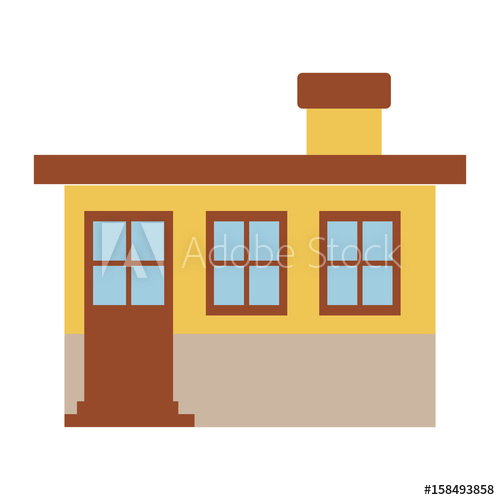 500x500 Light Color Silhouette Of Small House Facade With Chimney Vector