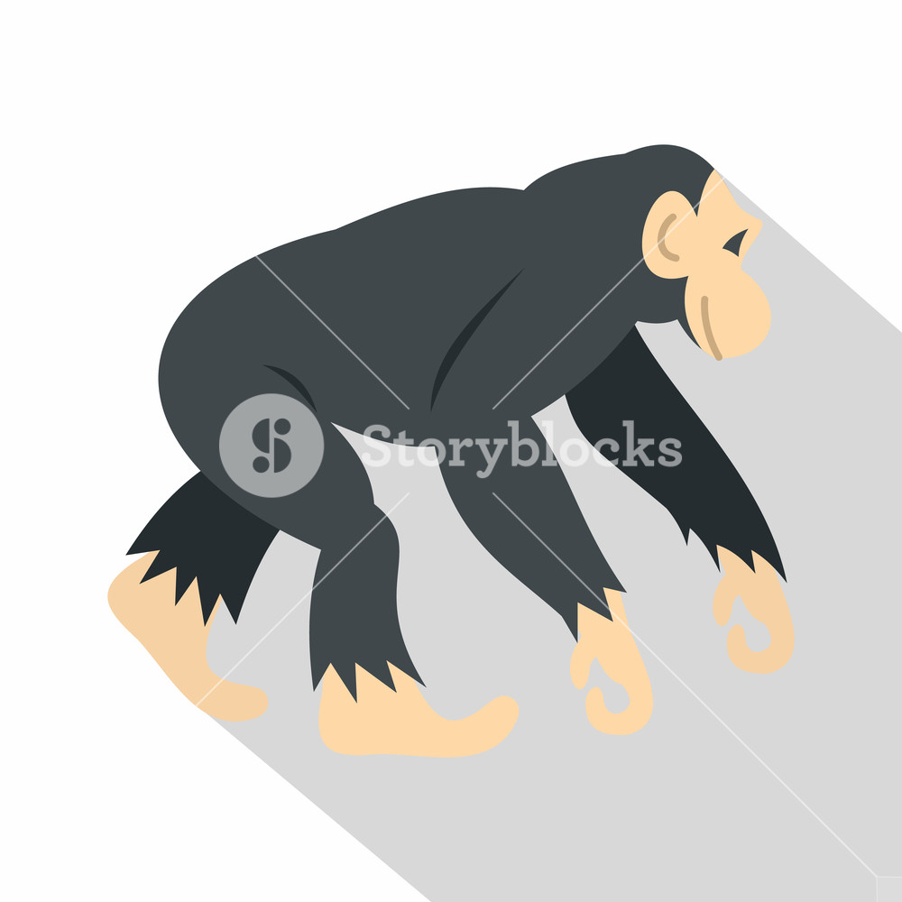 1000x1000 Chimpanzee Icon Flat Illustration Of Chimpanzee Vector Icon