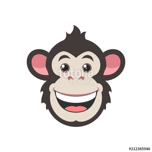 500x500 Chimpanzee Vector Design Icon Monkey In Flat Style Face Logo