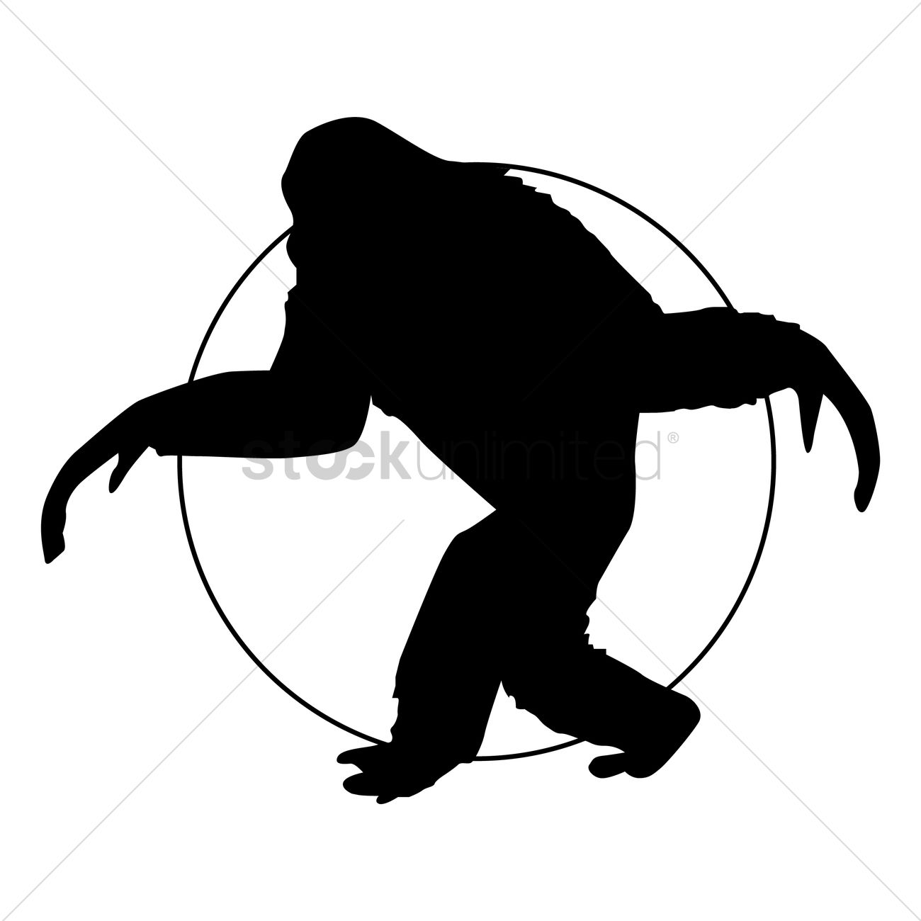 1300x1300 Silhouette Of Chimpanzee Vector Image