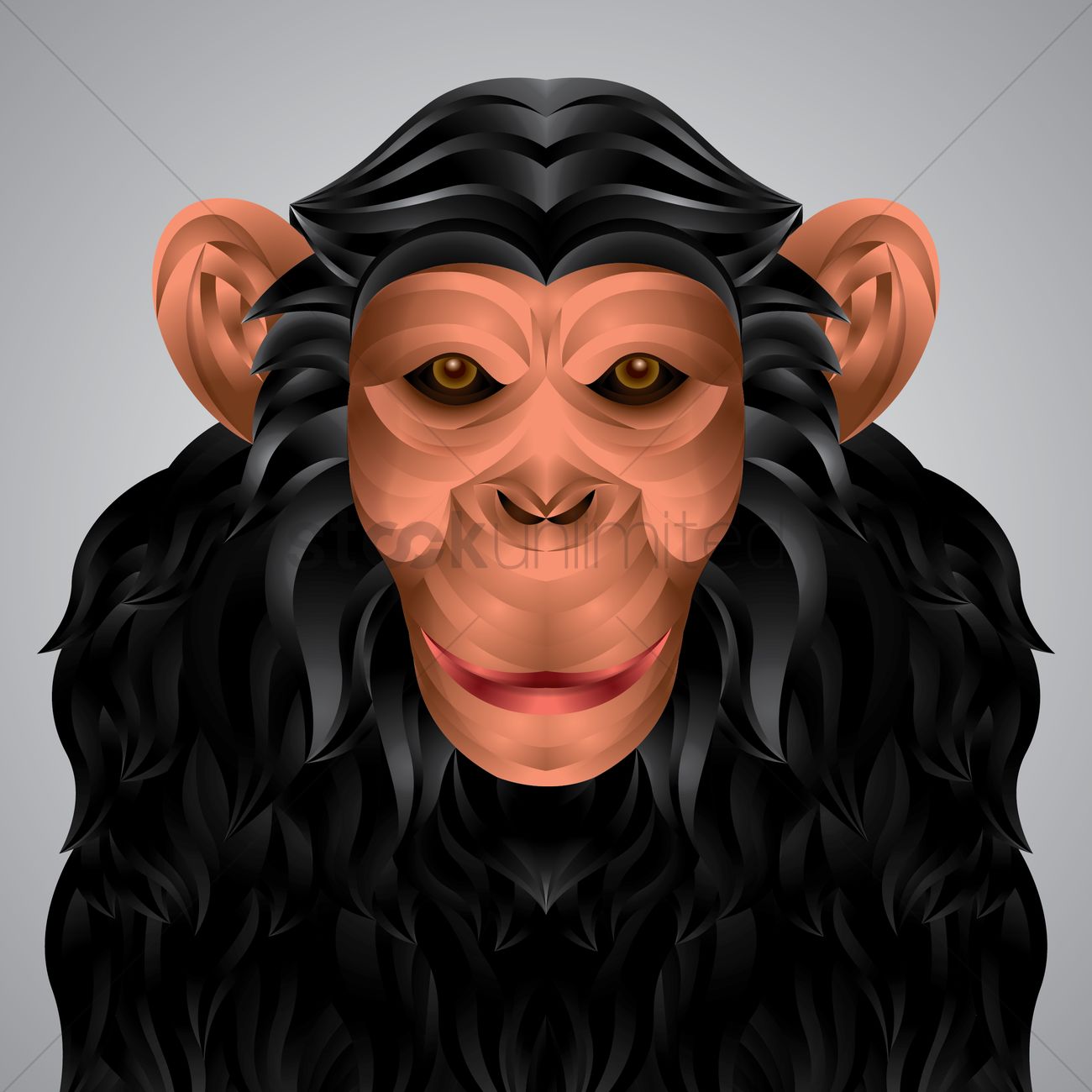 1300x1300 Three Dimensional Chimpanzee Vector Image
