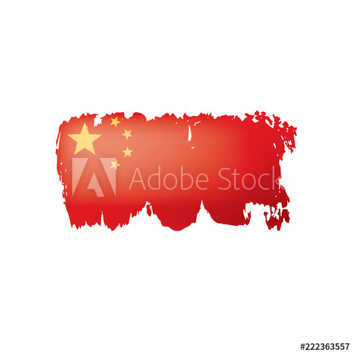 500x500 China Flag, Vector Illustration On A White Background