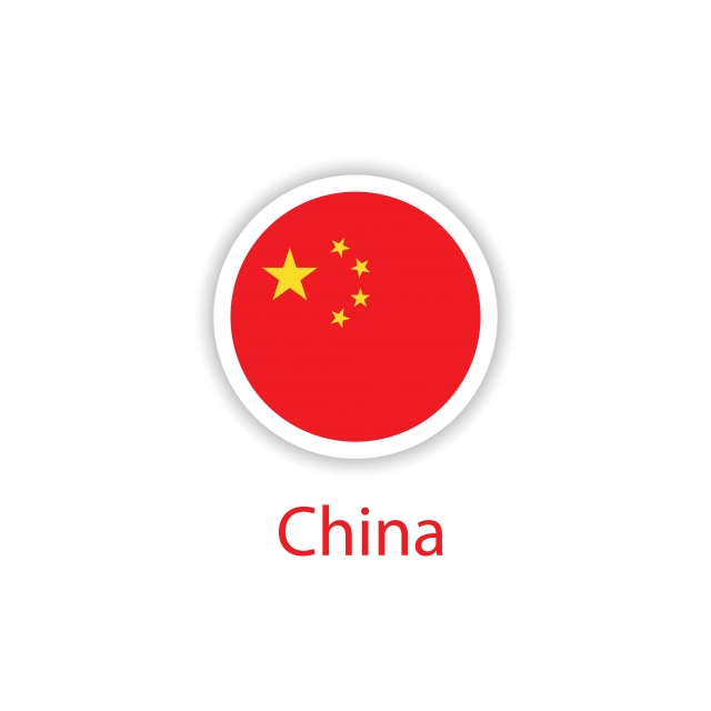 640x640 China Button Flag Vector Template Design Illustration, China