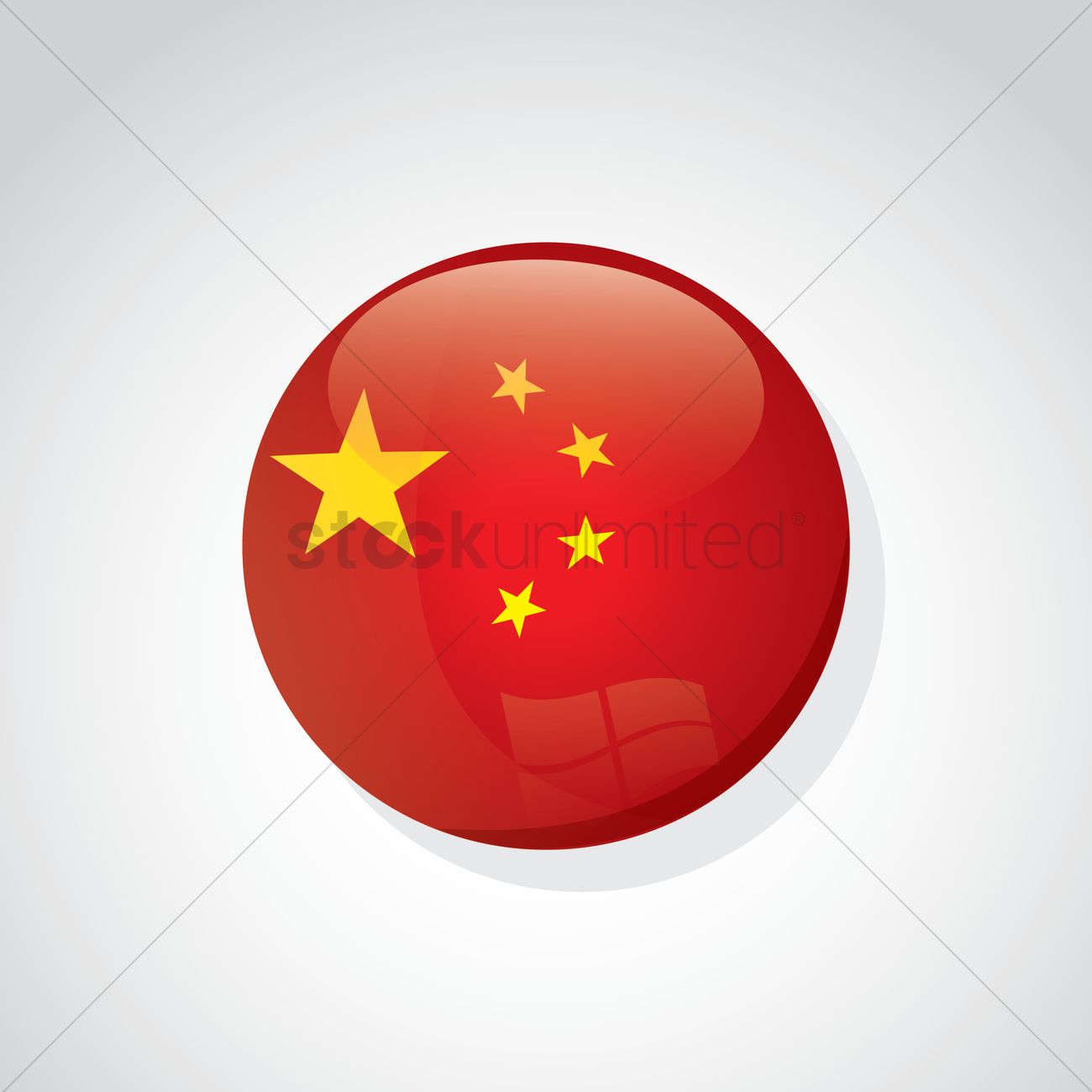 1300x1300 China Flag Vector Image
