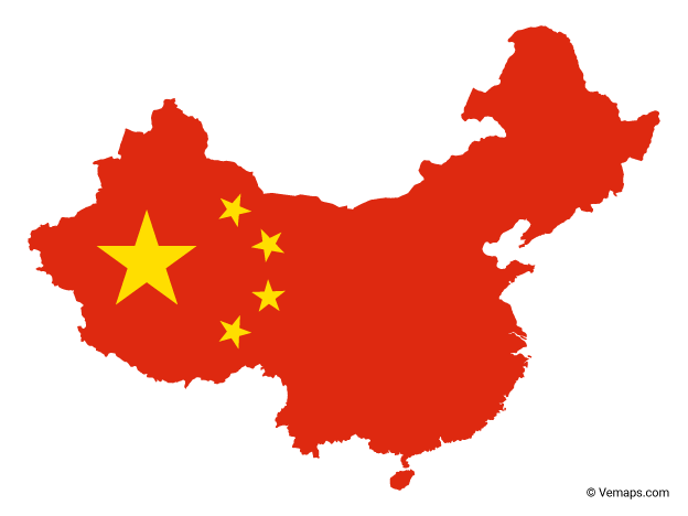 624x468 Flag Map Of China Flag Maps In China Map, Chinese Market