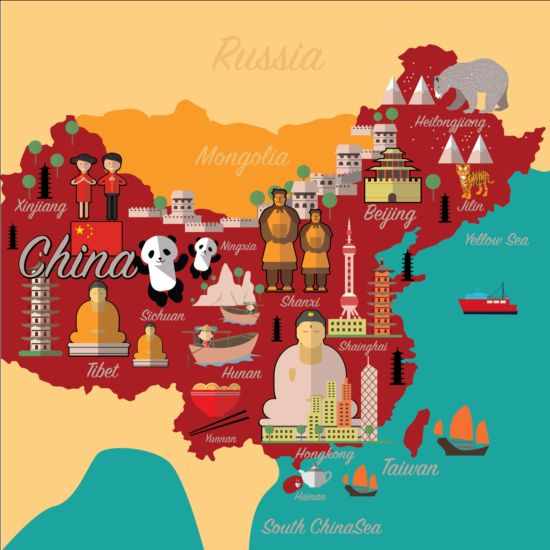 China Map With Infographic Vector Free Download 550x550 China Map With Infographic Vector Free Download