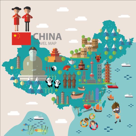 China Map With Infographic Vector Free Download 550x550 China Map With Infographic Vector Free Download