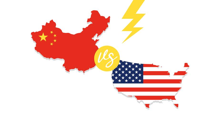 United States Map And China Map Vector 898x490 United States Map And China Map Vector