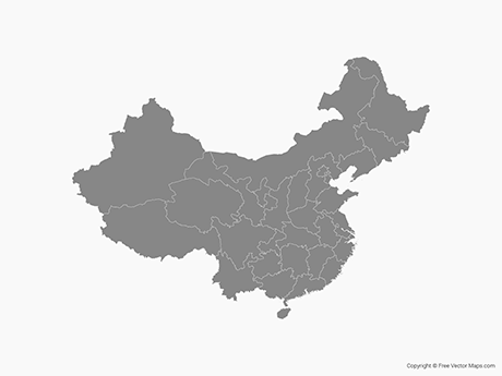 Vector Map Of China With Provinces 460x345 Vector Map Of China With Provinces