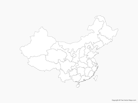 Vector Map Of China With Provinces Including Taiwan 460x345 Vector Map Of China With Provinces Including Taiwan