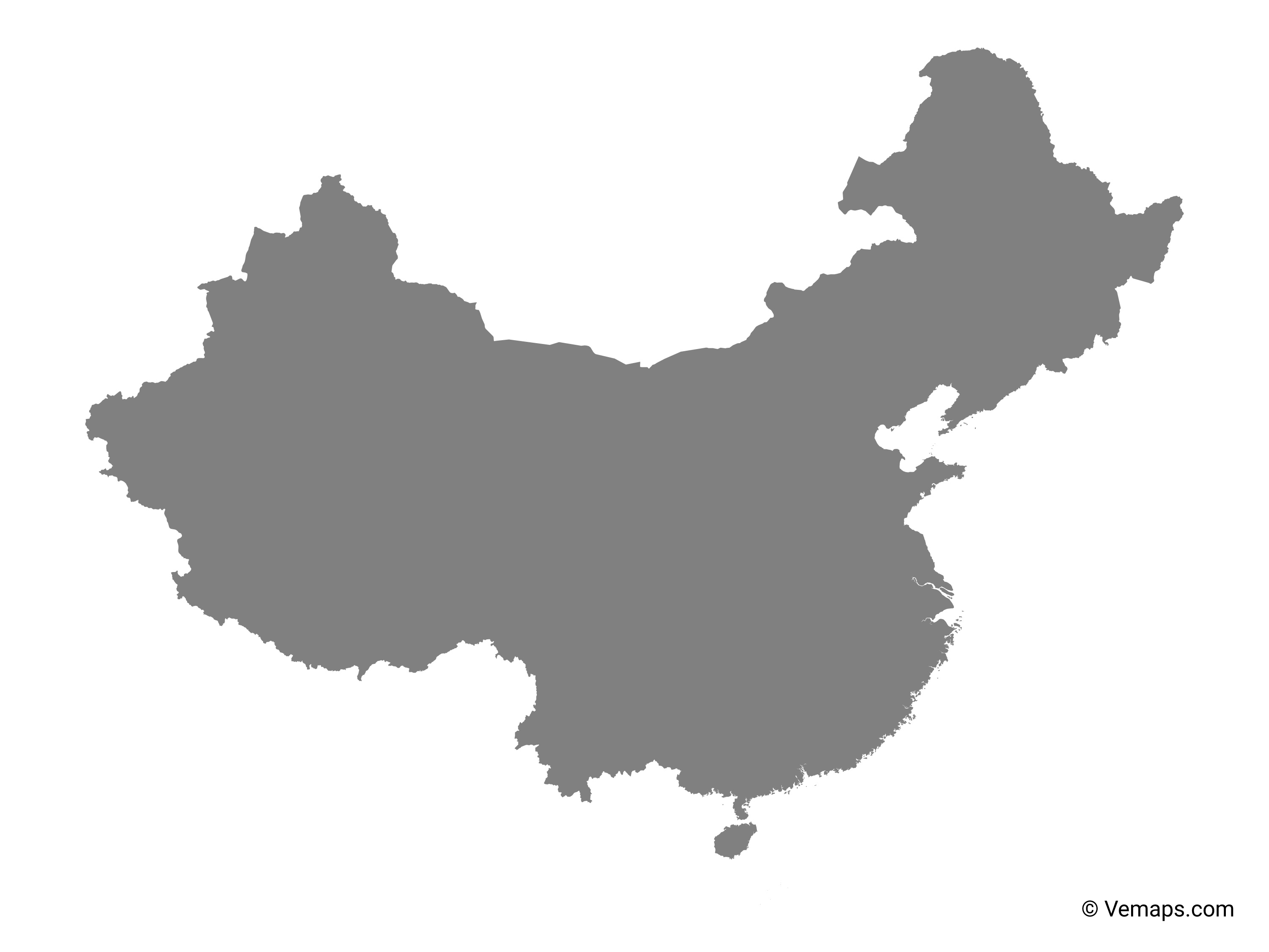3000x2250 Grey Map Of China Free Vector Maps
