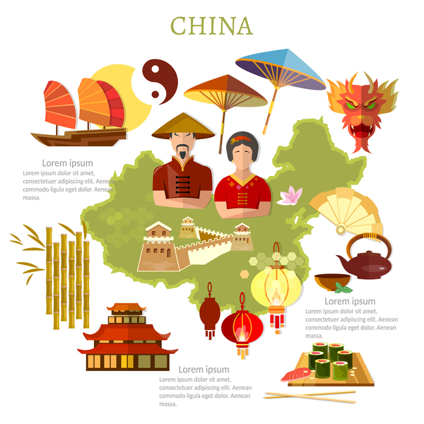 600x600 China Travel With Culture Design Vector Free Download
