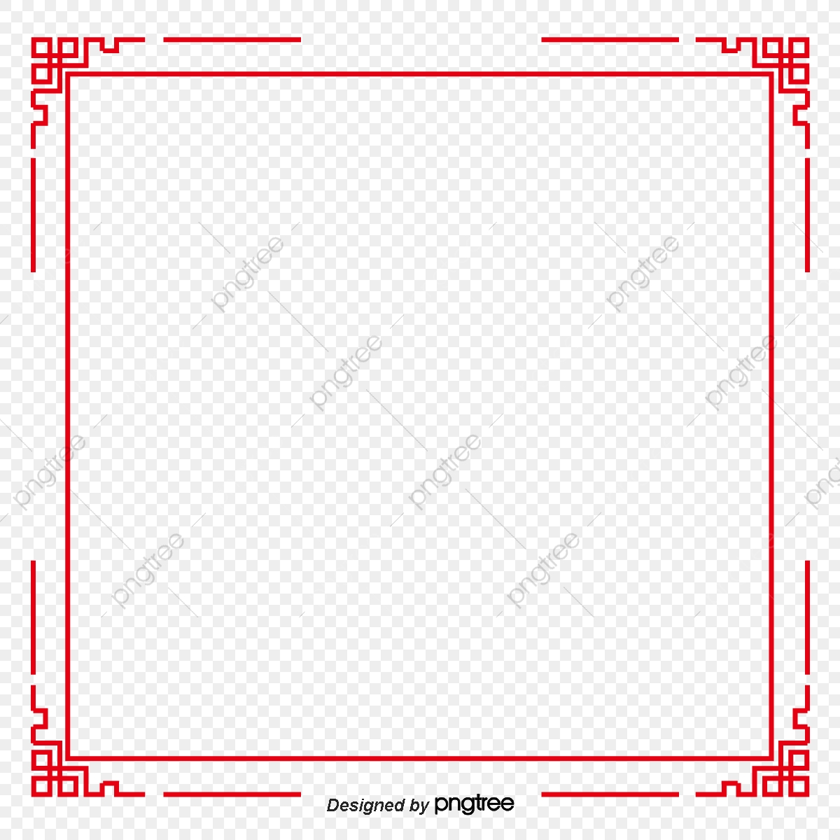 1200x1200 Chinese Wind Red Chinese Border Frame Elements, China Red, Chinese