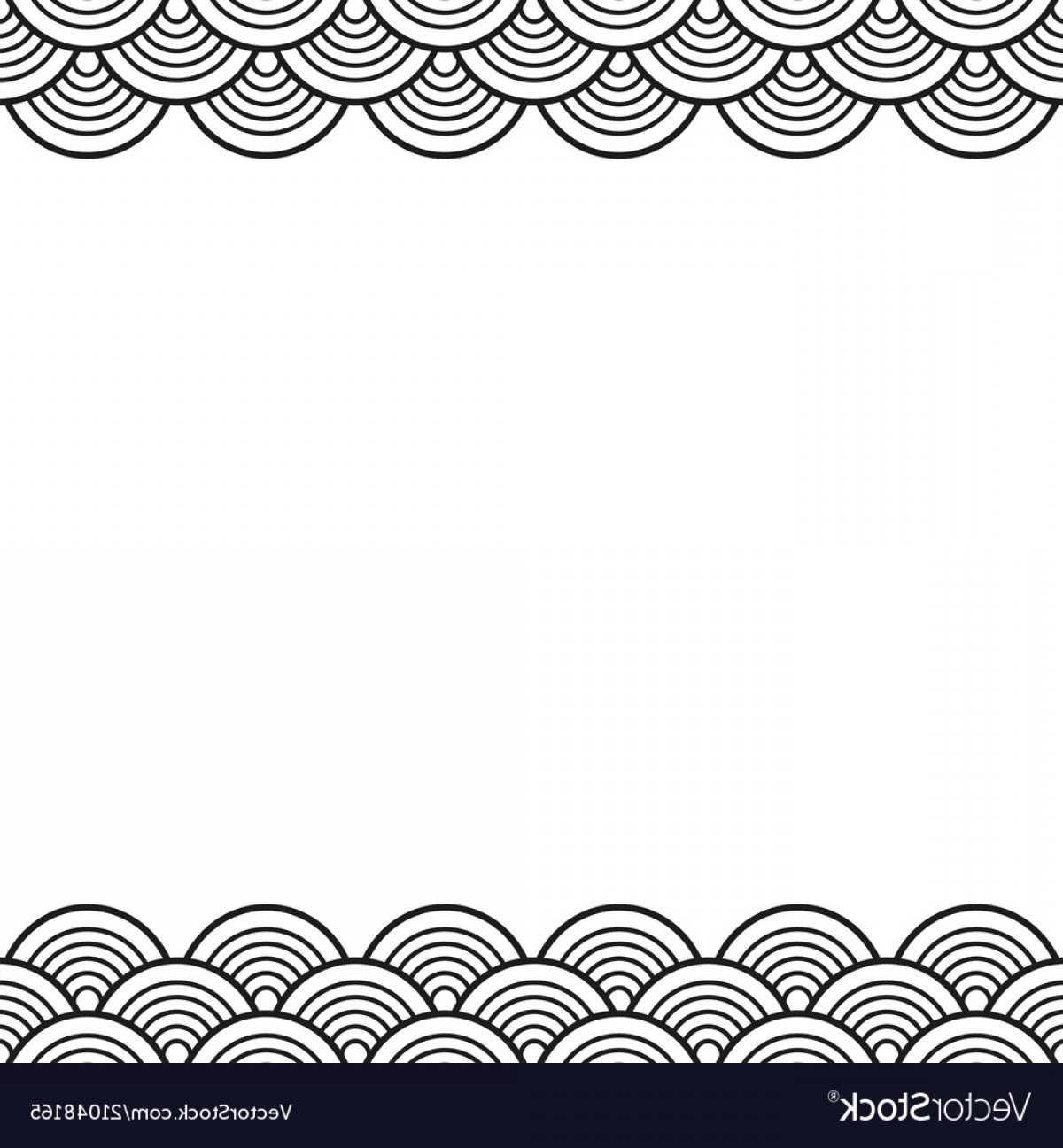 1200x1296 Black Traditional Wave Japanese Chinese Border Vector Createmepink