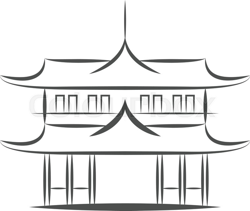 800x674 Chinese Or Japanese Or Asian Pagoda Stock Vector Colourbox