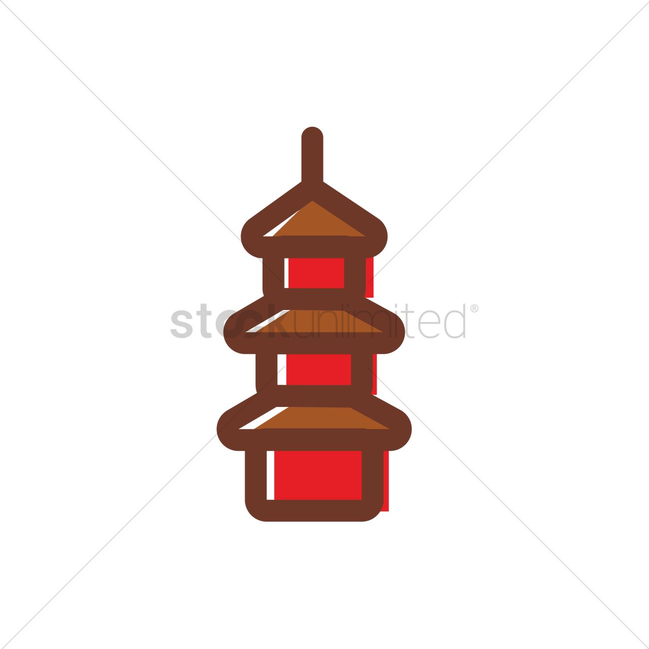1300x1300 Free Chinese Building Vector Image