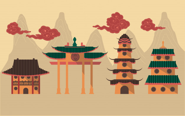 626x391 Graphic Of Traditional Chinese Building For Decoration Vector