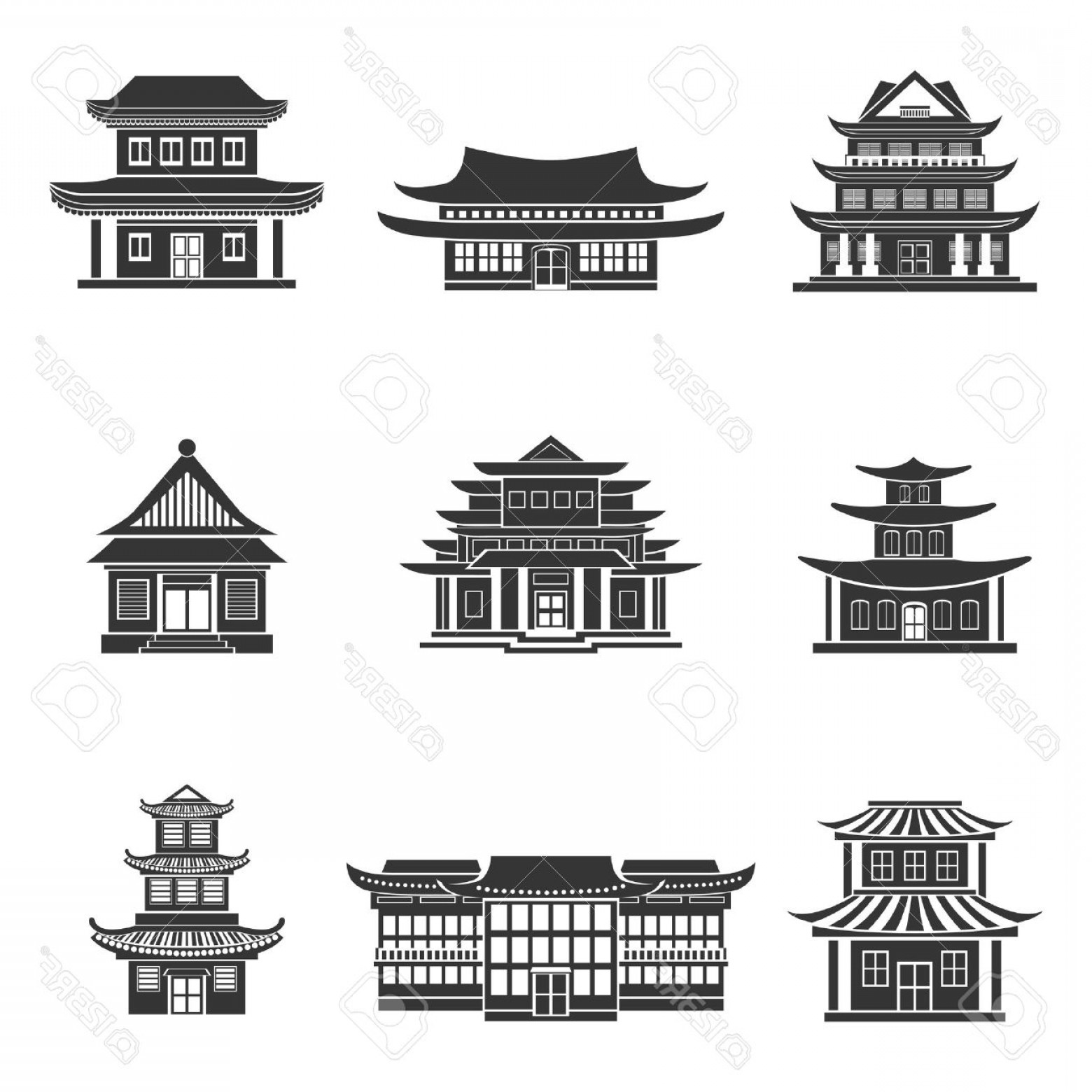 1560x1560 Photostock Vector Chinese House Ancient Temples Traditional