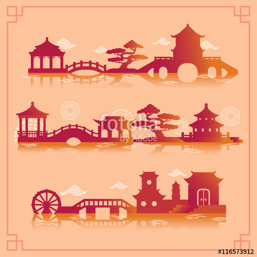 500x500 Chinese Buildingsilhouette Stock Image And Royalty Free Vector