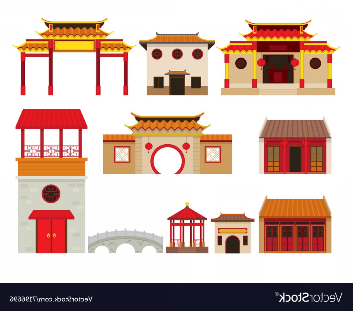 1200x1056 China Building Objects Set Vector Soidergi