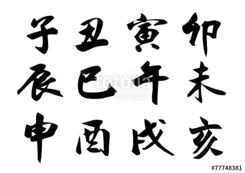 The Chinese Zodiac For Chinese Calligraphy Vector Stock Image 500x354 The Chinese Zodiac For Chinese Calligraphy Vector Stock Image