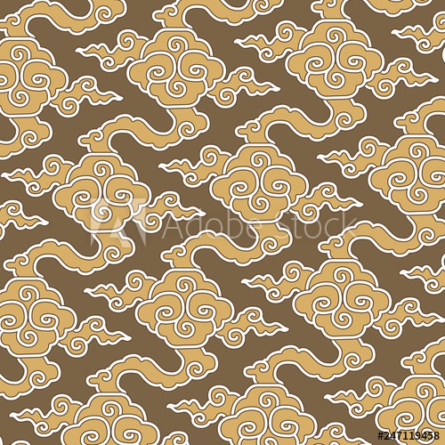 500x500 Chinese Cloud Pattern Vector Gold Background