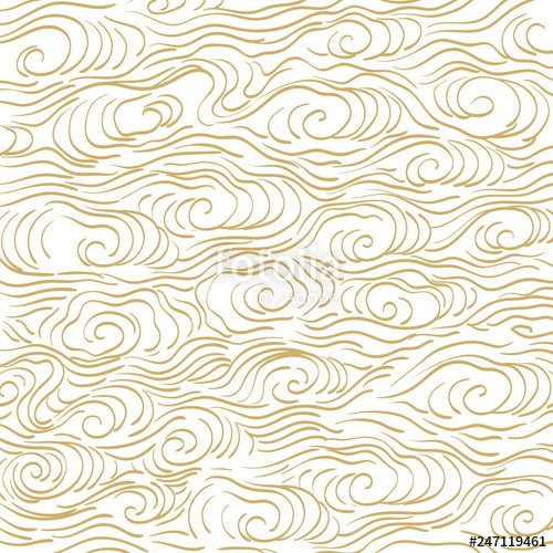 500x500 Chinese Cloud Pattern Vector Gold Line Background Stock Image
