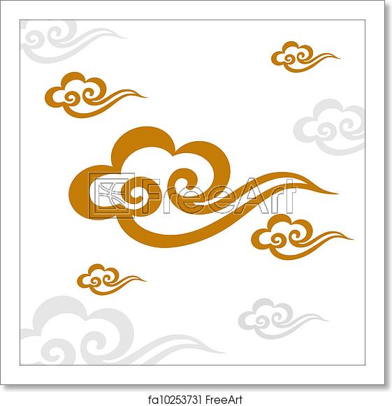 561x581 Free Art Print Of Vector Chinese Cloud Pattern Freeart