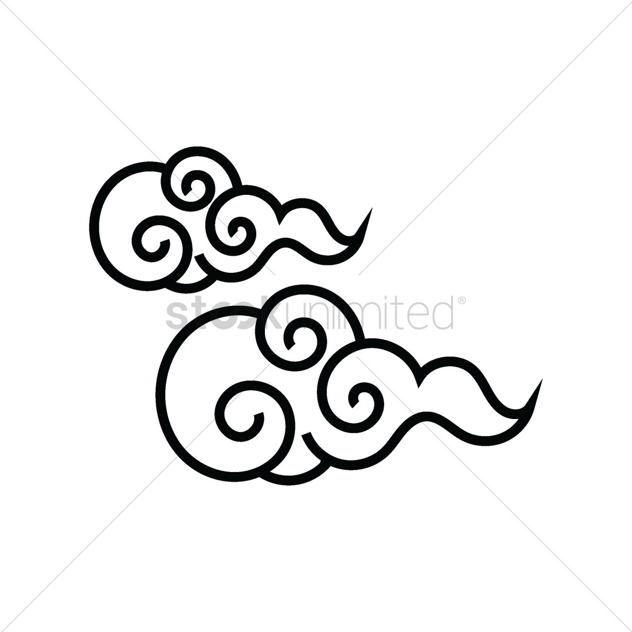 1300x1300 Oriental Chinese New Year Cloud Vector Image