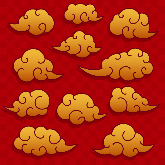 626x626 Set Of Abstract Traditional Chinese Cloud Vector Premium Download