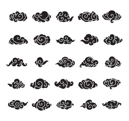 450x422 Collection Of Chinese Clouds Vector Set Royalty Free Vector Graphics