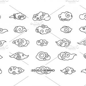 300x300 Chinese Clouds Collection Vector Illustration Catchsplace